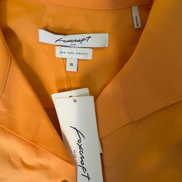 Foxcroft Sherbet No-Iron Women's Blouse w Ruffle Sleeve - Picture 7 of 7